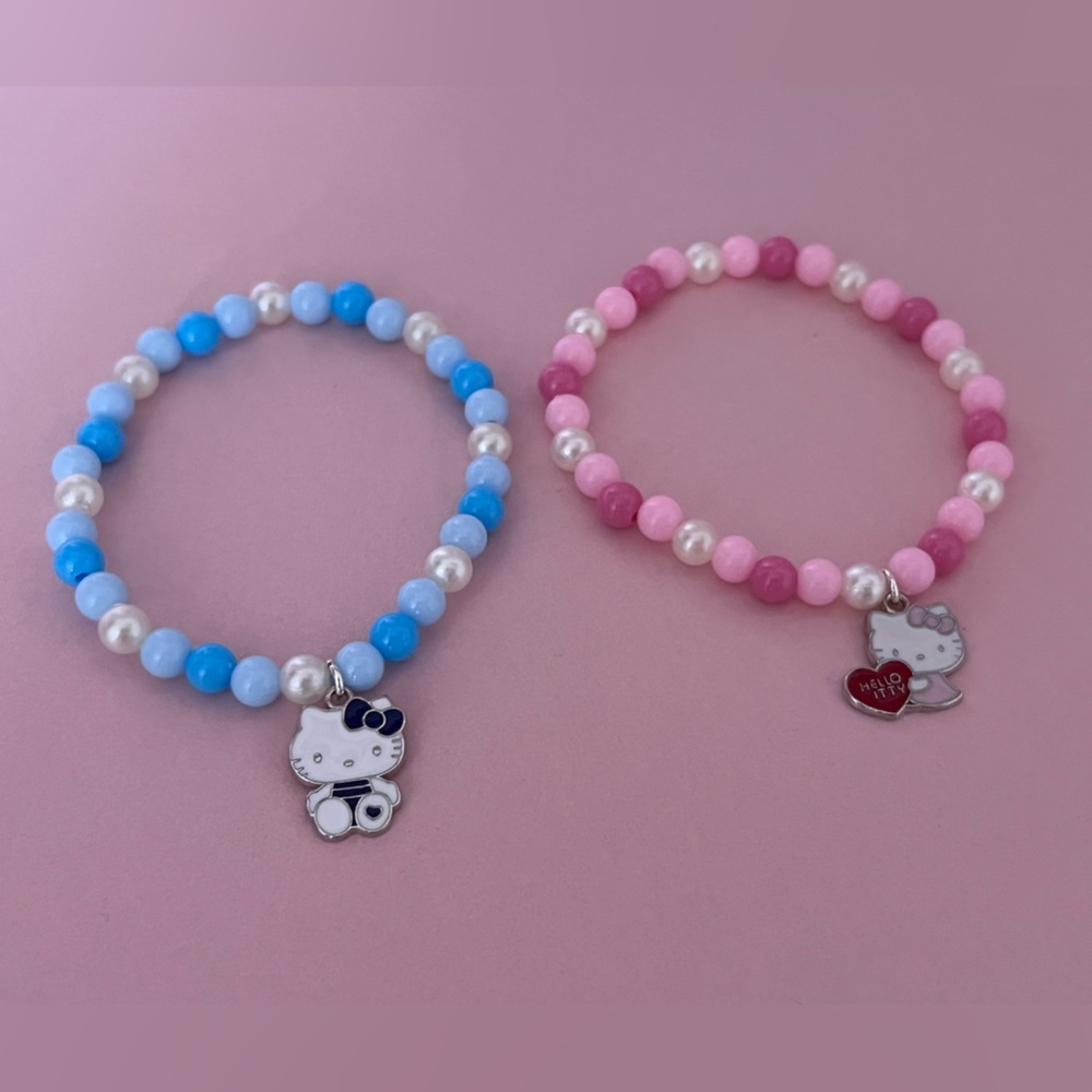Hello Kitty Pink and Blue Charm Bracelets